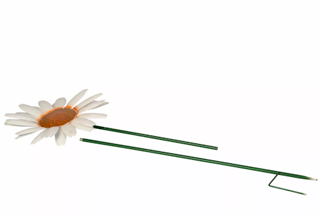 Trädgårdsstick Prästkrage Metall Vit