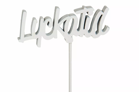 Lycka Till Pinne Vit 6cm
