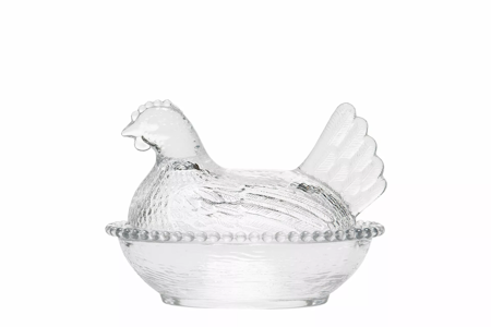 Höna Glasskål