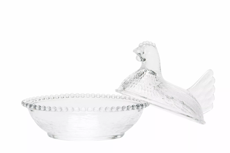 Höna Glasskål