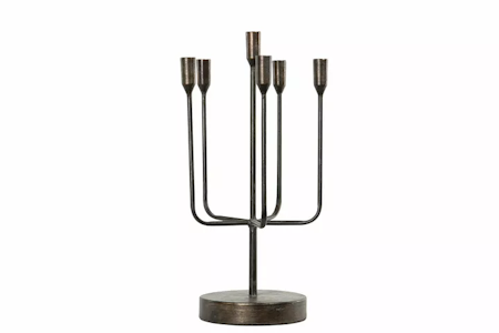 Ljusstake 6 arm Svart