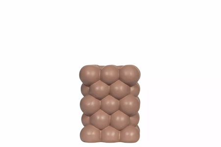 Ljusstake Bubbly Brunrosa Fyrkantig