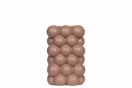 Ljusstake Bubbly Brunrosa Fyrkantig Poly