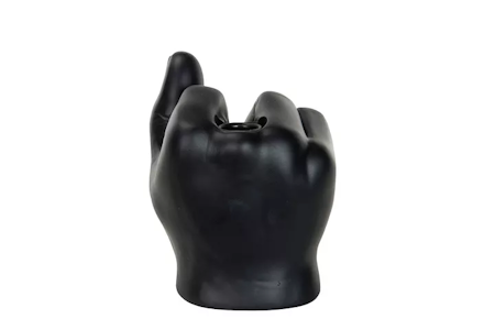 Ljusstake Finger Svart Poly
