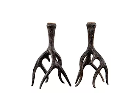 Ljusstake Renhorn Brun Poly