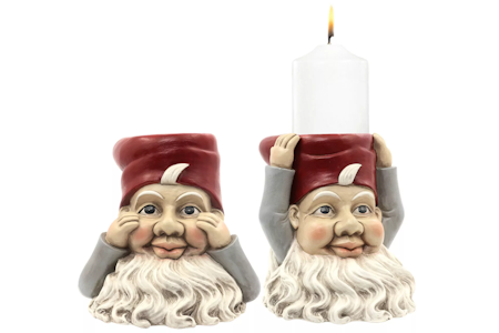 Ljusstake Tomte Blockljus Mix Poly