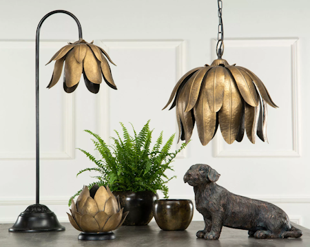 Bordslampa Näckros Svart/Mässing