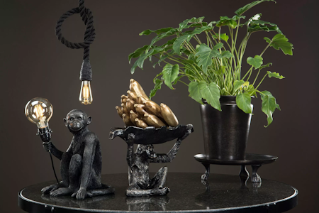 Lampa Apa Svart/Brun Poly