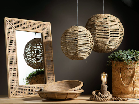 Taklampa Rund Jute