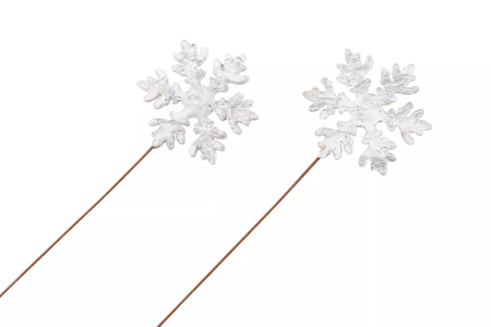 Näver Snöflinga Stick Vit