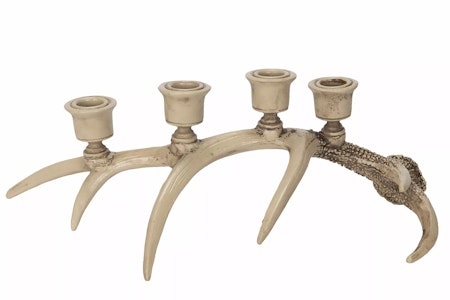 Ljusstake Renhorn 4 Ljus Natur Poly