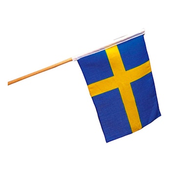 Svensk flagga på pinne