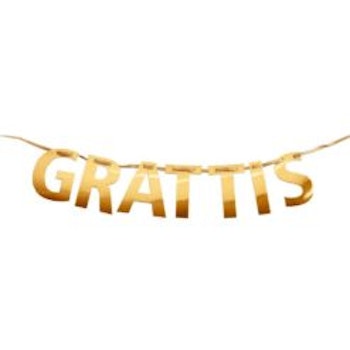 Banner "Grattis" i GULD