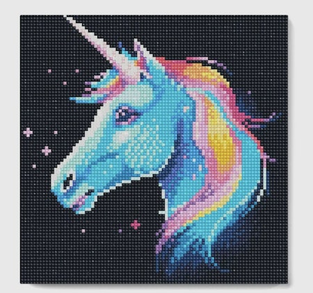 Neon Unicorn Diamond painting med ram