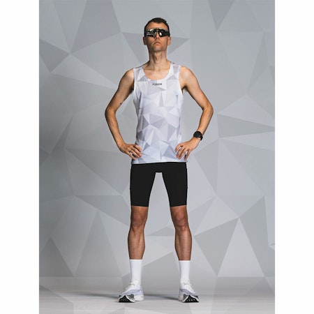 Fusion Run Singlet - White / Grey - Unisex