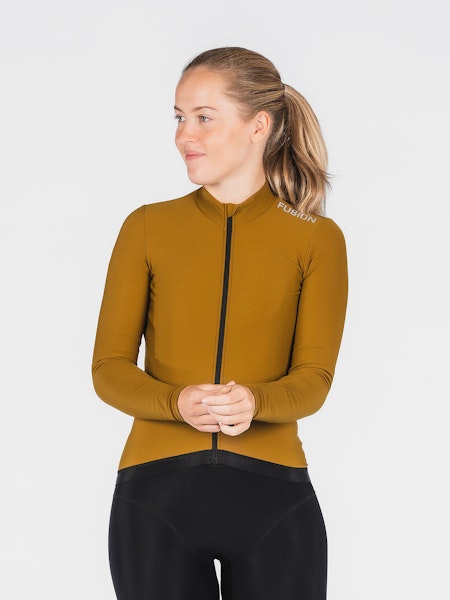 Fusion Womens Thermal Cycling Jersey - Mustard - Dam