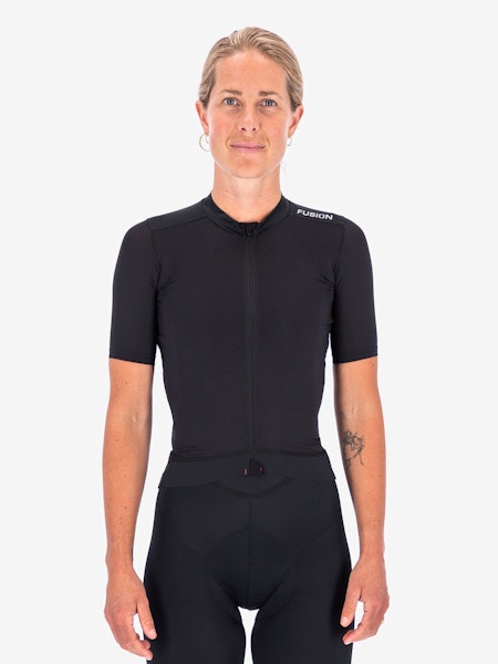 Fusion Womens Cycling Jersey - Black - Dam
