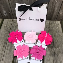 Doppresent presentkit rosa Hårrosetter