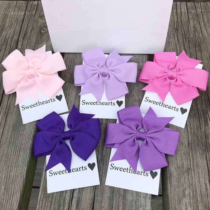 Doppresent tjej Presentkit hårrosetter Lila