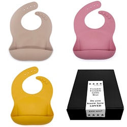 Doppresent till flicka Haklapp Kaki, Dark Rose & Mango