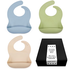 Doppresent pojke - Haklappar Dusty Blue, Green & Beige