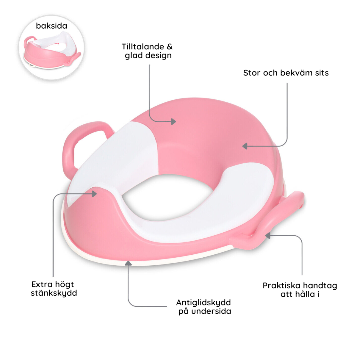Doppresent flicka - Toalettsits & Pall Pastellrosa