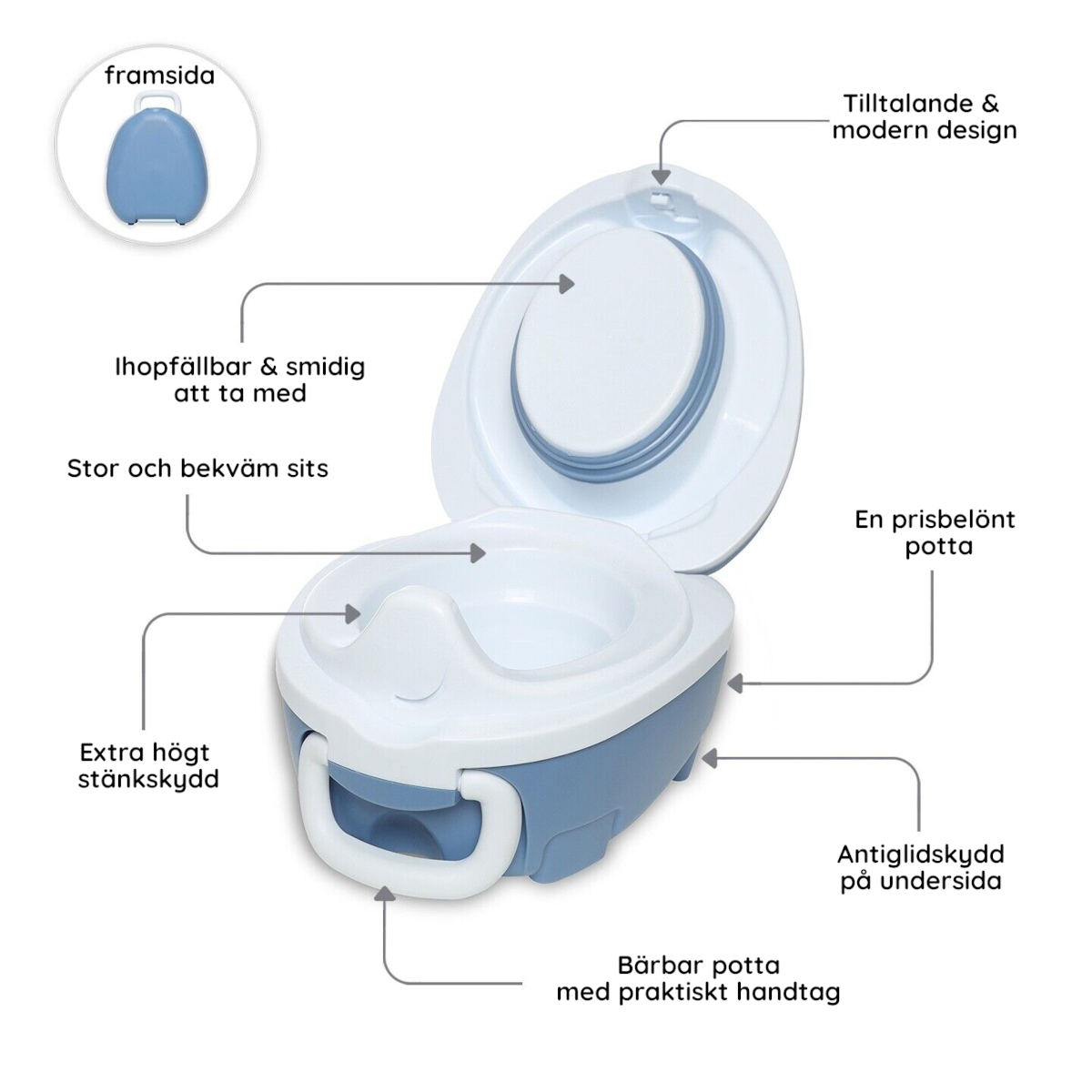 Doppresent pojke - My Carry Potty, Toasits & Pall Pastellblå