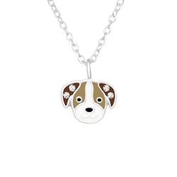 Doppresent pojke - Barnhalsband Hund i äkta 925 silver