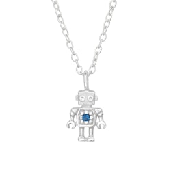 Doppresent pojke - Barnhalsband Robot i 925 äkta silver