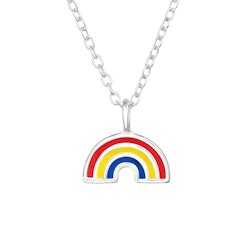 Doppresent pojke - Barnhalsband Regnbåge i äkta 925 silver