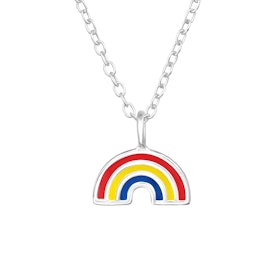 Doppresent pojke - Barnhalsband Regnbåge i äkta 925 silver