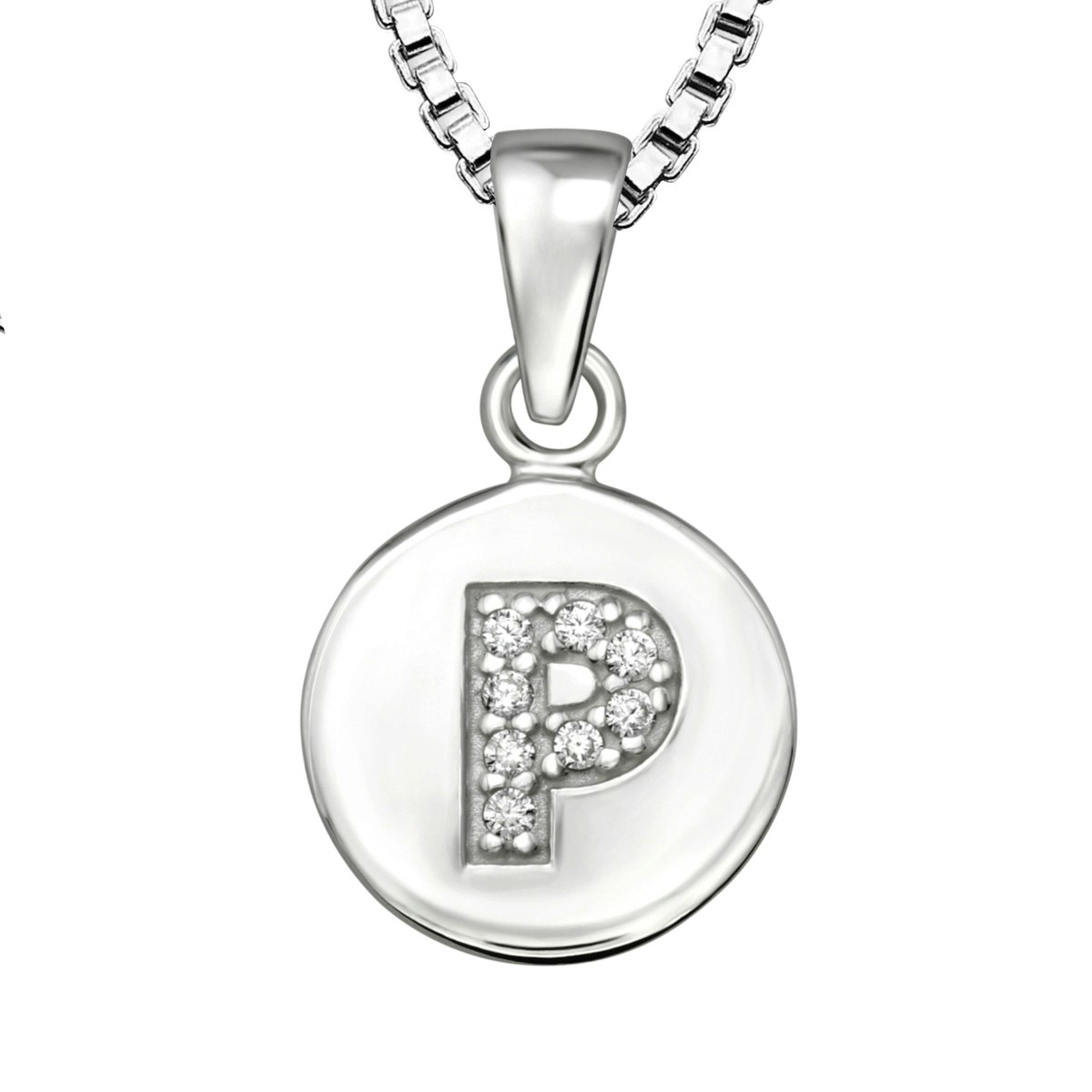 Doppresent pojke - Bokstavshalsband P i äkta silver