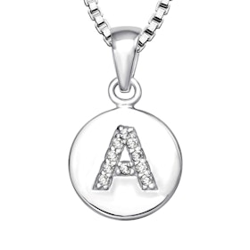 Halsband till pojke med bokstav A i äkta 925 sterling silver