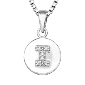 Halsband till pojke med bokstav I i äkta 925 sterling silver