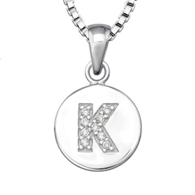 Halsband till pojke med bokstav K i äkta 925 sterling silver