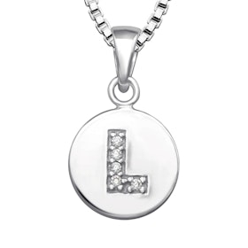 Halsband till pojke med bokstav L i äkta 925 sterling silver