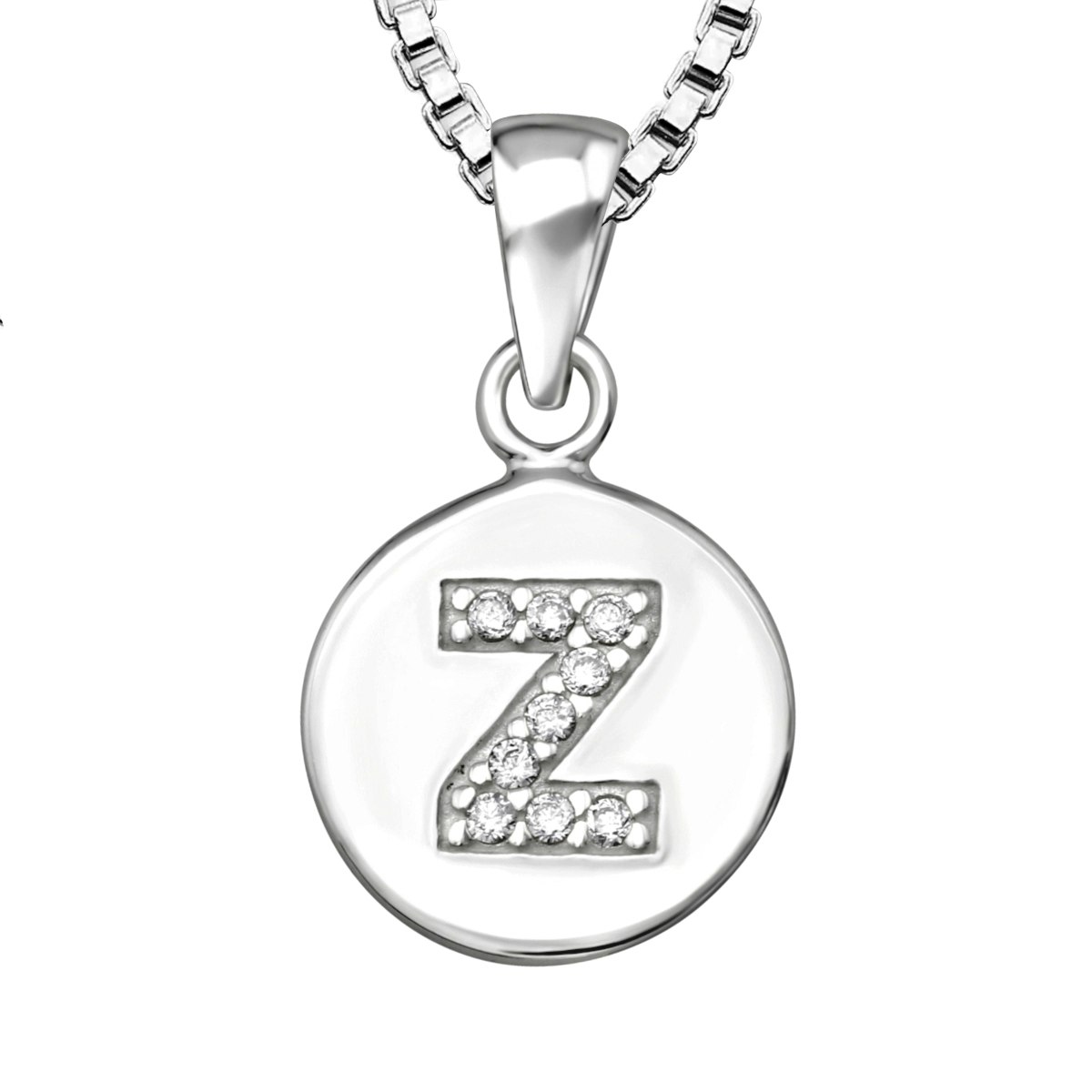 Halsband till pojke med berlock bokstav Z i äkta 925 sterling silver