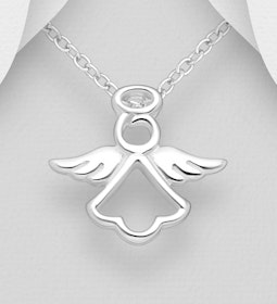 Doppresent flicka - halsband Ängel i rent 925 sterling silver