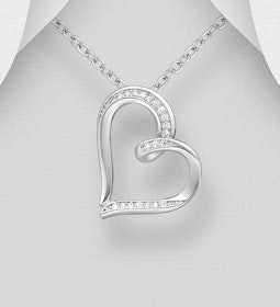 Halskæde Hjerte i elegant design med Cubic Zirkonia