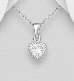 Doppresent tjej - Barnhalsband Hjärta av cubic zirkonia
