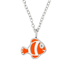 Dopgåva kille - Barnhalsband Clownfisk i silver