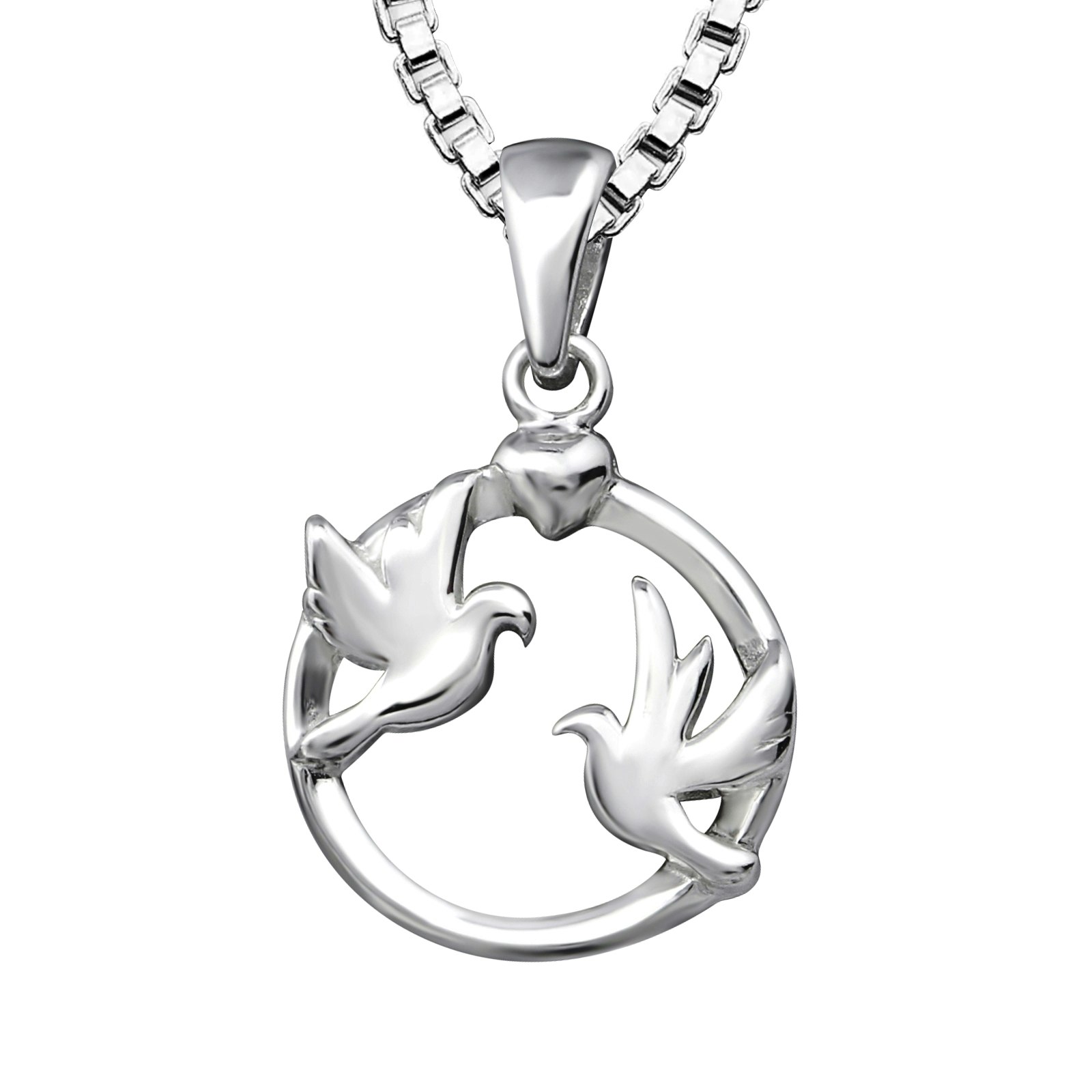 Doppresent pojke - Barnhalsband Fredsduvor i silver