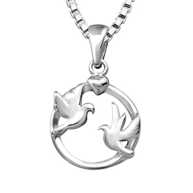 Doppresent pojke - Barnhalsband Fredsduvor i silver