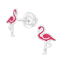 Barnörhängen Flamingo cerise - örhängen barn i äkta silver