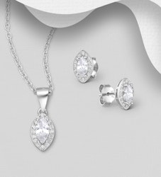 Gavetips - Smykkesæt Sød design af cubic zirkonia sten