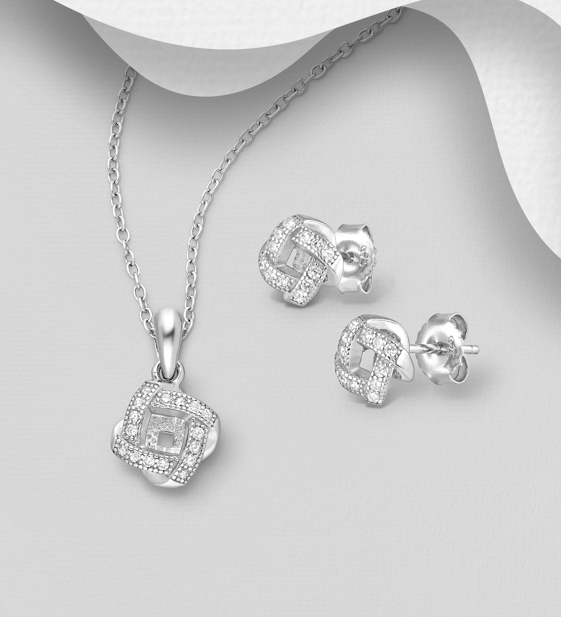 Julegavetips - Elegant kvadratisk design med cubic zirkonia