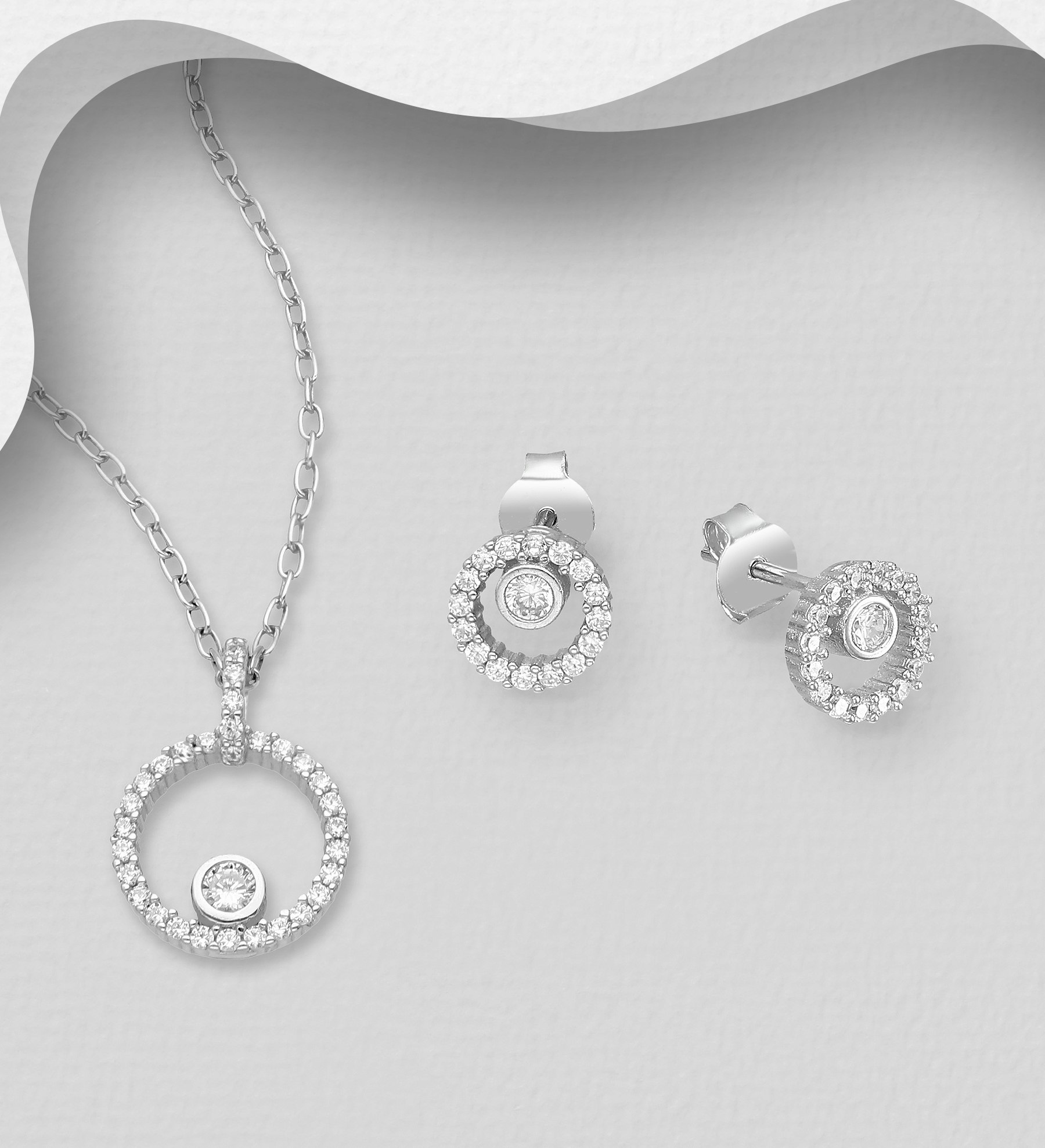 Julegavetips - Smykkesæt Ring af cubic zirkonia sten