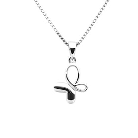 Dopsmycke till tjej - Halsband Fjäril i silver