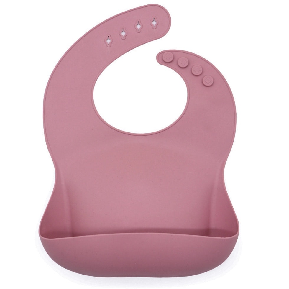Haklapp till bebis i Silikon, färg Dusty Rose