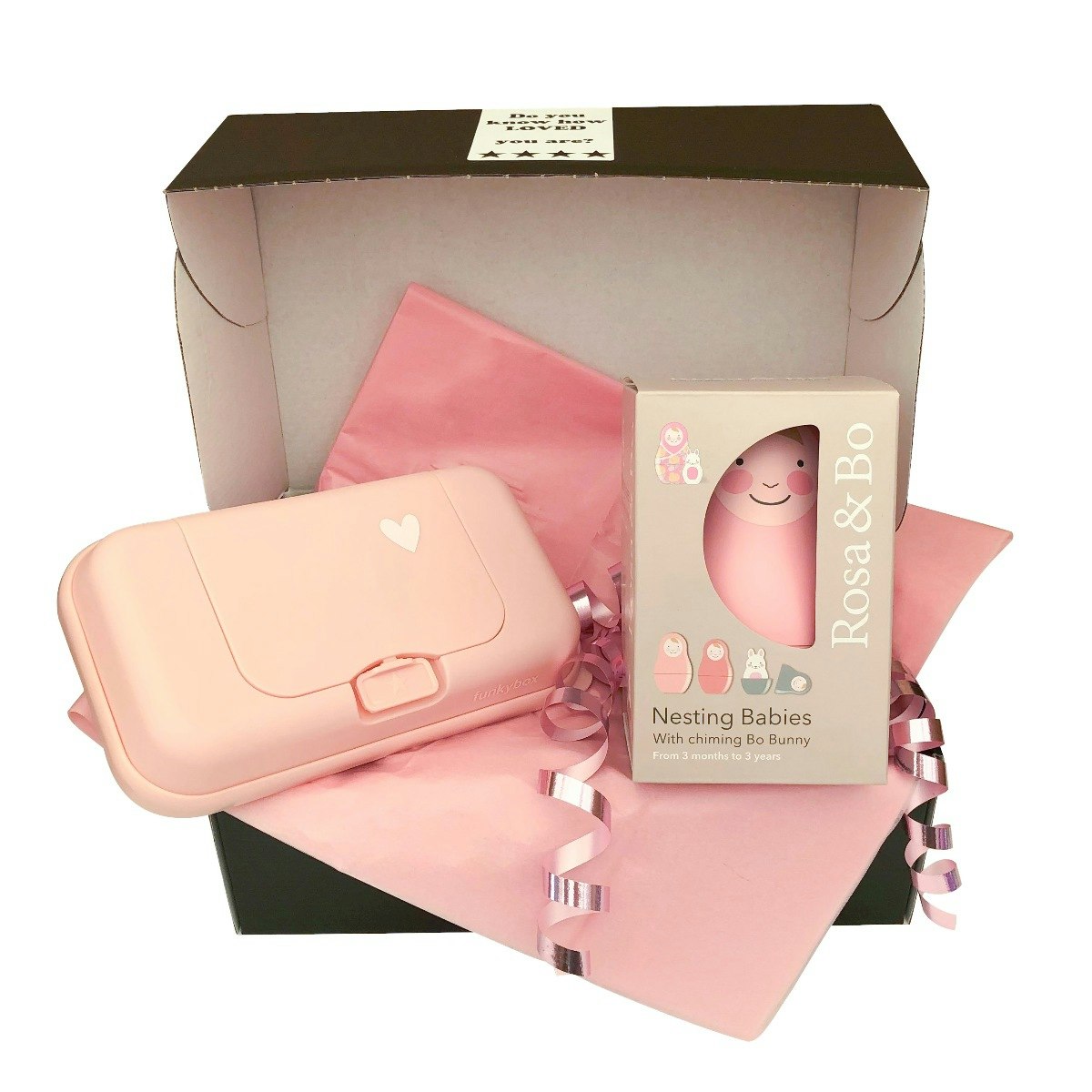 Presentask Funkybox ToGo rosa och Rosa & Bo Pastellrosa